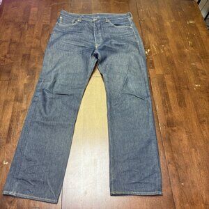 Levis 501 Jeans Mens 35x34 Dark Rich Wash Denim Pants Thick Straight Leg